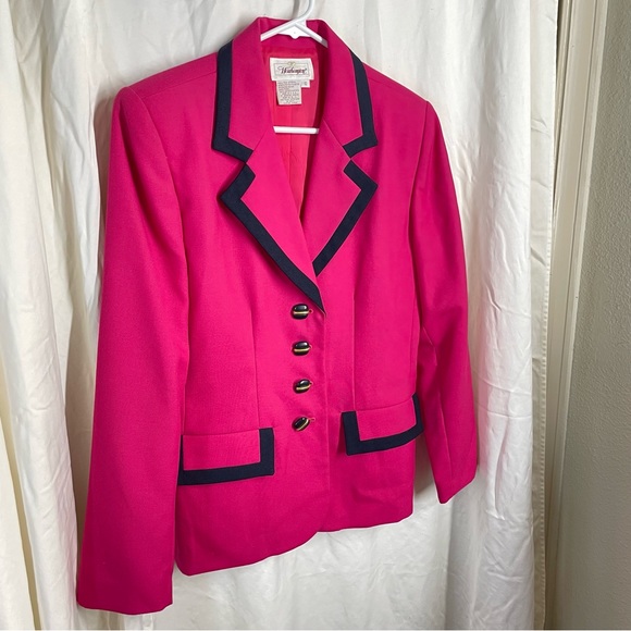 Womens Hot Pink Blazer Suit Tux Jacket Vintage 80s 90s - Picture 9 of 12